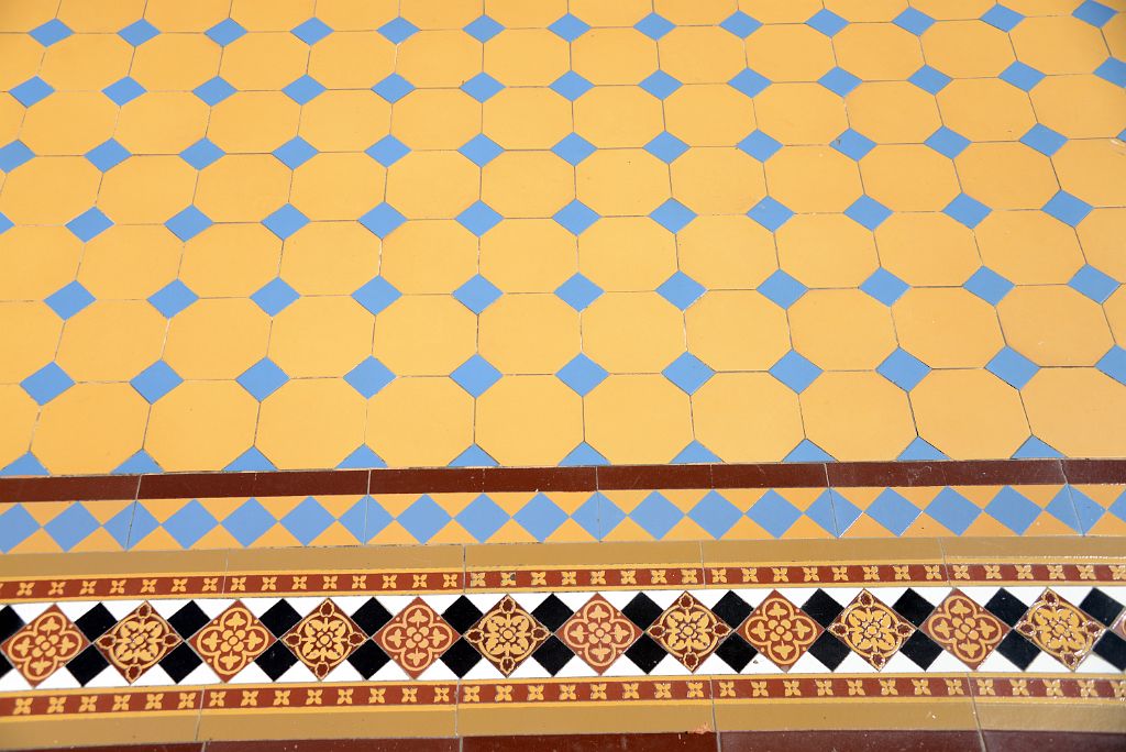 39 Colourful Yellow And Blue Floor Tiles Patio de las Palmeras Palm Tree Patio Casa Rosado Plaza de Mayo Buenos Aires